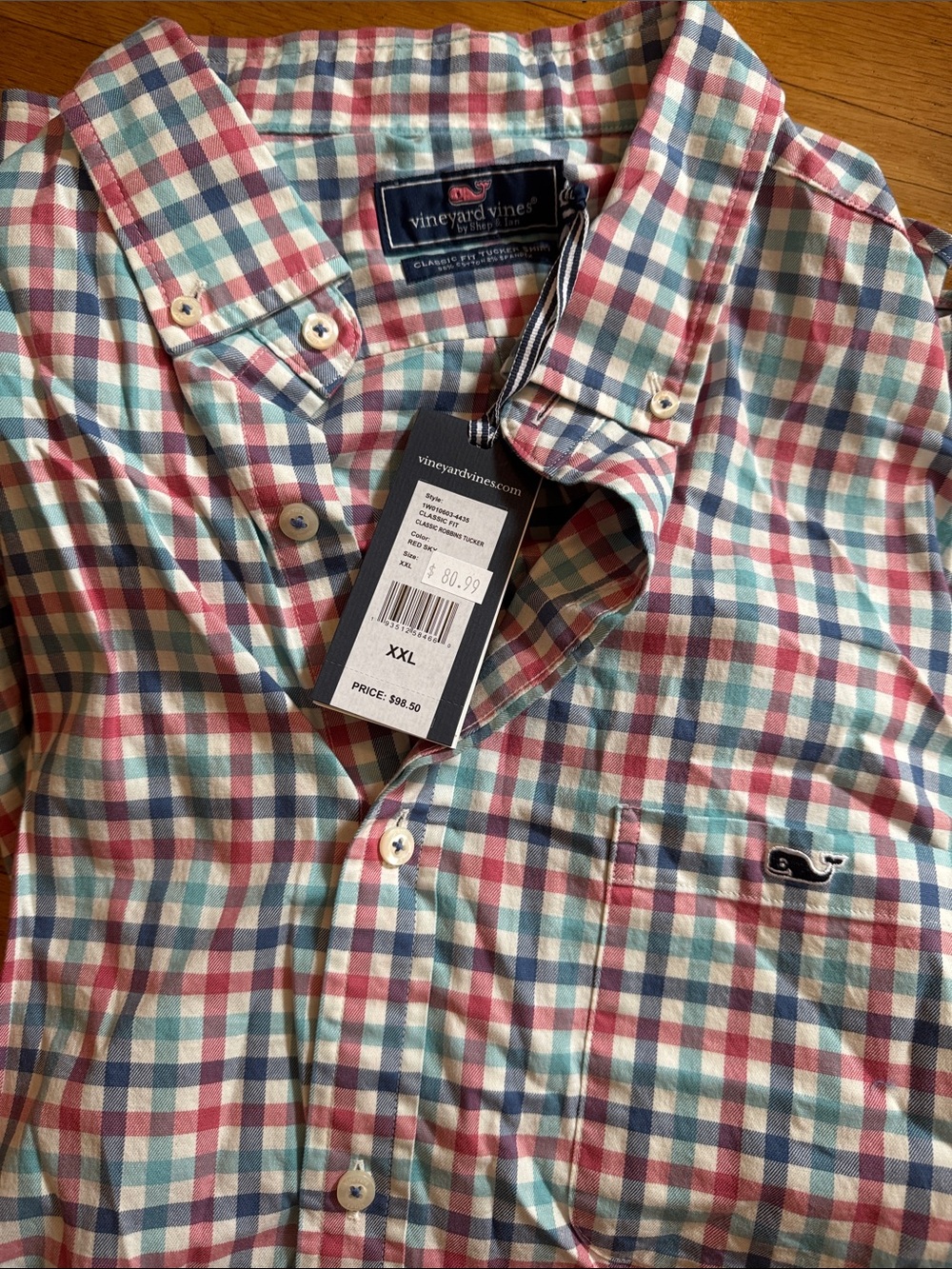 Vineyard Vines Men’s Plaid Button-Down Shirt - Pink, Blue, White